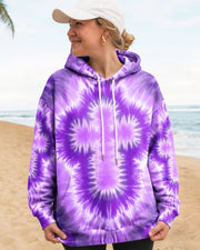 Holy Christian Cross Tie Dye Hoodie Colortone Hooded Sweatshirt Faith Christian Apparel - Lilybirchmarket