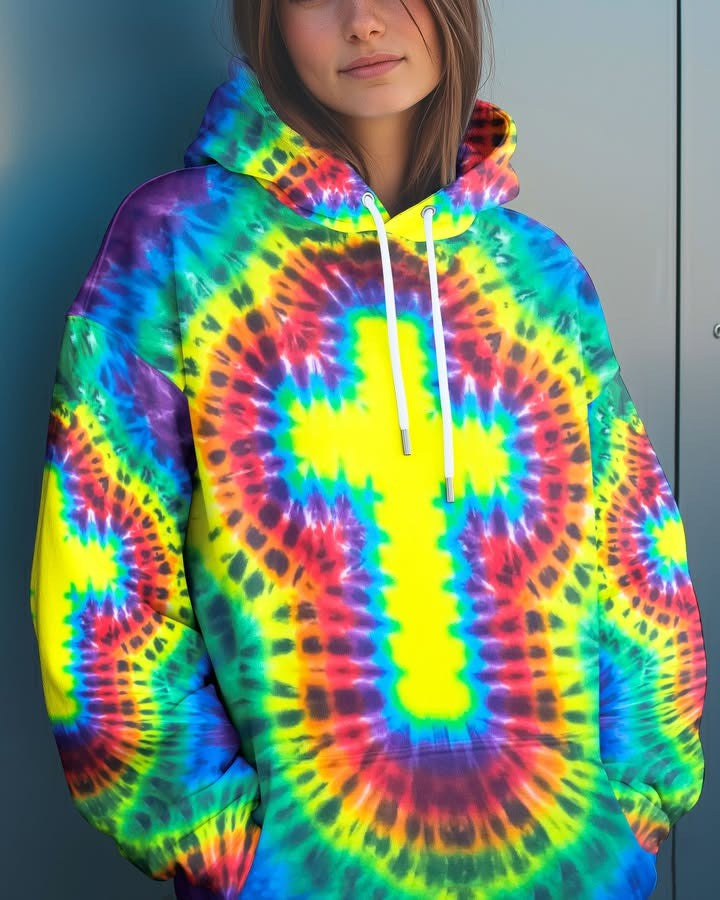Holy Cross Tie Dye Hoodie Colorful Colortone Faith Based Best Christian Gifts For Her - Lilybirchmarket