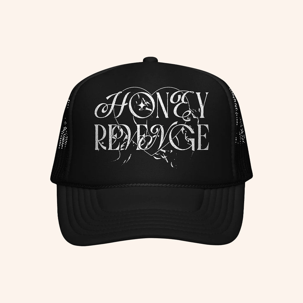 Honey Revenge Merch Heart Black Trucker Hat Music Gift Ideas For Guys - Lilybirchmarket