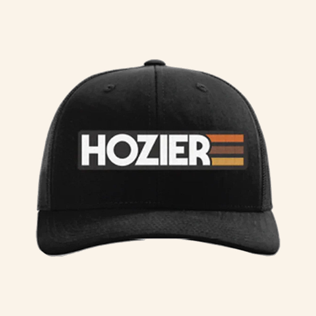 Hozier Merch Hozier Stripe Black Trucker Hat Music Related Gifts For Guys - Lilybirchmarket