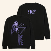 HUF Worldwide Merch Jack Skellington Crewneck Sweatshirt Christmas Gifts For Boyfriend - Lilybirchmarket