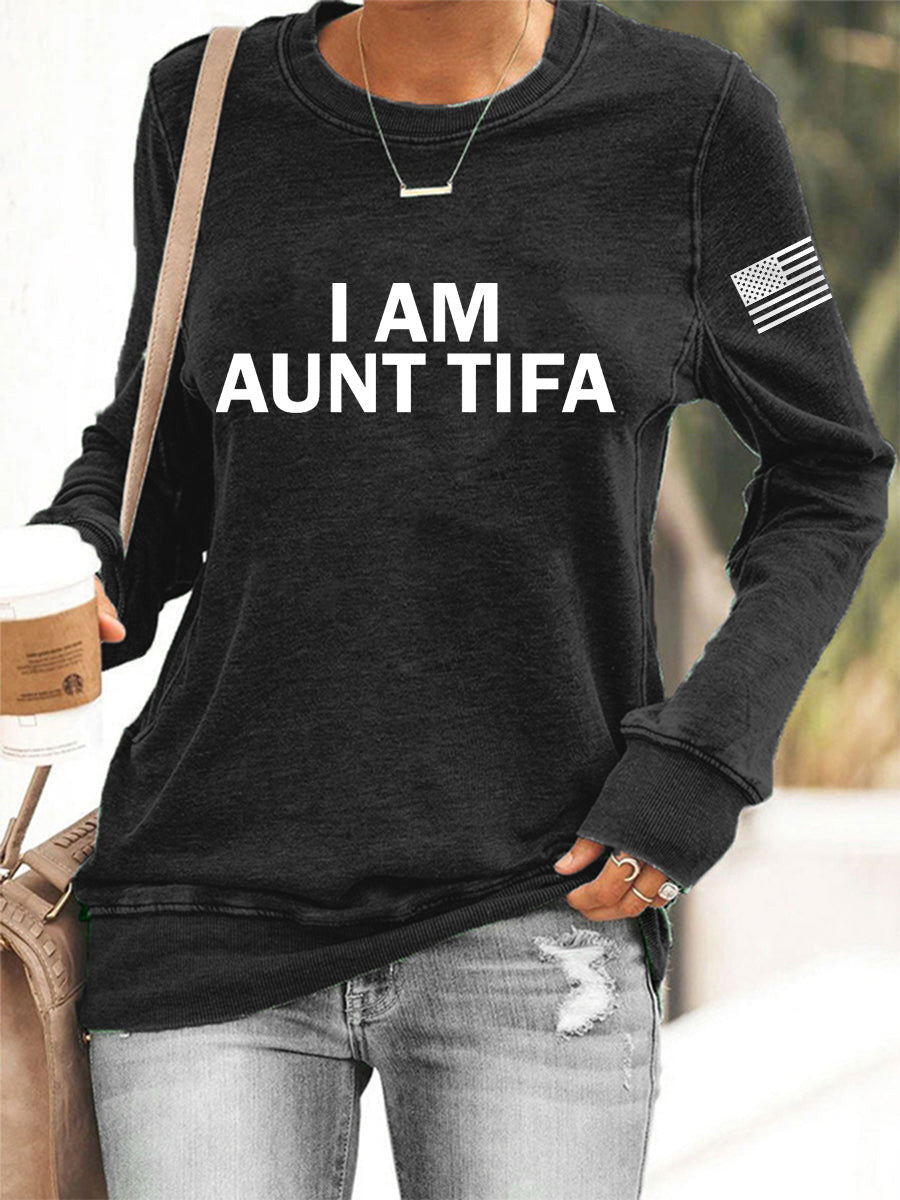 I Am Aunt Tifa Aunties Against Fascists Sweatshirt Anti ICE Sweatshirt No Kings Merch - Lilybirchmarket