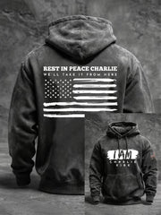 I Am Charlie Kirk Memorial Merch Washed Hoodie Rest In Peace Charlie Kirk Remembrance Merch - Lilybirchmarket
