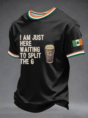  I Am Just Here Waiting To Split The G Shirt Funny St Patricks Day Shamrock Shirts Men's - TradiViet