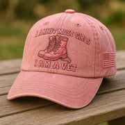 I Am Not Most Girls I Am A Vet Hat Embroidered Women Veteran Hat Gifts For Mother - Lilybirchmarket