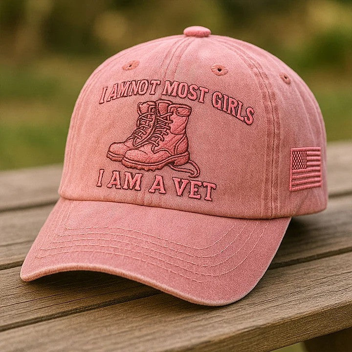 I Am Not Most Girls I Am A Vet Hat Embroidered Women Veteran Hat Gifts For Mother - Lilybirchmarket