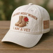 I Am Not Most Women I Am A Vet Embroidered Hat Female Veteran Hat Gifts For Mom - Lilybirchmarket