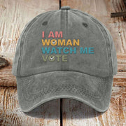 I Am Woman Watch Me Vote Hat 2024 Election Political Hat Feminist Gifts - Lilybirchmarket