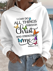 I Can Do All Things Through Christ Hoodie Christian Bible Verse Clothes Faith Gift For Her - Lilybirchmarket