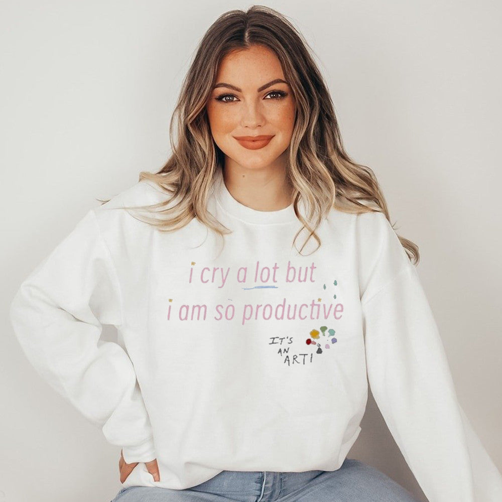 I Cry A Lot But I Am So Productive Sweatshirt Swifties Sweatshirt TTPD Merch Gift For Fan - Lilybirchmarket