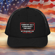 I Identify As A Conspiracy Theorist Embroidered Hat Funny Hat Gift For Father - Lilybirchmarket