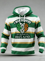 I May Be Here But My Heart Is In Ireland Hoodie St Paddy's Day Apparel Gifts For Men - Lilybirchmarket