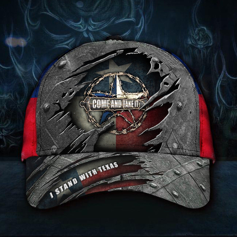 I Stand With Texas Hat Come And Take It Hat Texas Barbed Wire Cap MAGA Merch - Lilybirchmarket