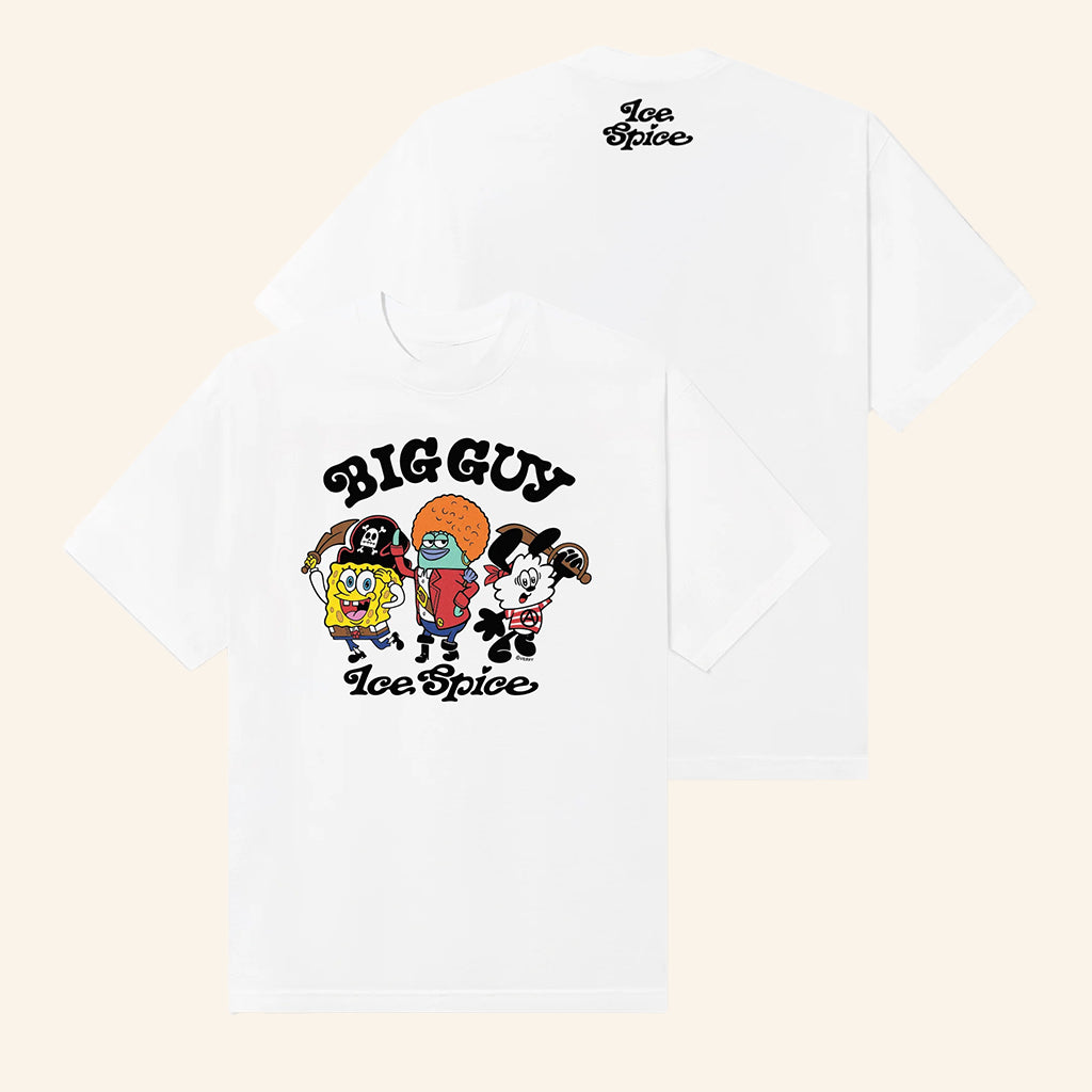 Ice Spice Music Merch Verdy X Ice Spice Big Guy Character White T-Shirt Gifts For Music Fans - Lily Birch Market