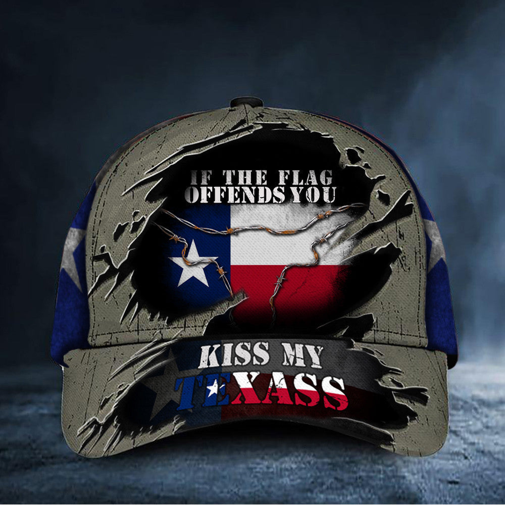 If The Flag Offend You Kiss My Texass Hat I Stand With Texas Hat Patriotic Cap Merchandise - Lilybirchmarket