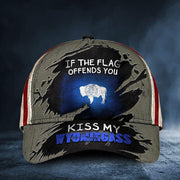 If You Flag Offends You Kiss My Wyomingass Cap Vintage American Flag Wyoming Hat Patriots - Lilybirchmarket