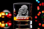 Engraved Whiskey Glass Custom Photo Personalized Christmas Gift for Dad or Him