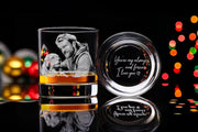 Valentines Day Engraved Whiskey Glass Custom Photo Handwriting Personalized Gift Box Gift for Husband or Boyfriend