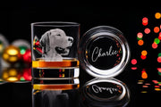 Custom Whiskey Glass Dog Photo Name Engraved Personalized Christmas Gift Box for Dog Owners