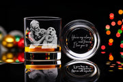 Custom Engraved Rock Glass Personalized Photo Handwriting Christmas Gift for Dad