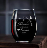 Personalized Godmother Stemless Wine Glass Custom Baptism Gift Box Godparents Gift for Her