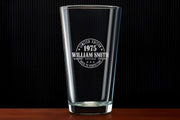 Custom Engraved 50th Birthday Beer Glass Vintage 1975 Pint Personalized Gift for Dad or Husband