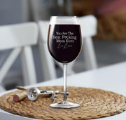 Custom Wine Glass Best Mom Ever Personalized Gift Box Mothers Day Birthday Christmas Gift