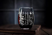 Personalized University Map Stemless Wine Glass Class of 2025 Graduation Gift Custom Campus Map Gift for Him or Her