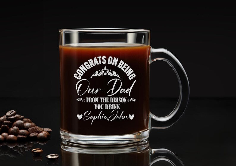 Fathers Day Coffee Mug Custom Engraved Personalized Gift for Dad Husband Coffee Lover Gift for Him