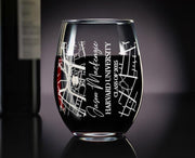 Custom Campus Map Stemless Wine Glass Personalized Graduation Gift Box Class of 2025 Gift for Him or Her