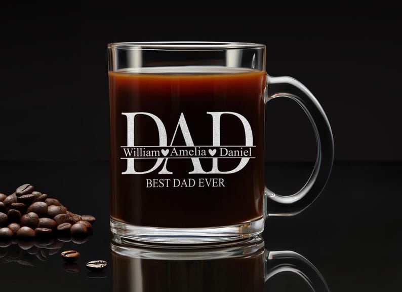 Personalized Coffee Mug Hidden Engraving Fathers Day Gift Custom Secret Message Gift for Dad or Husband