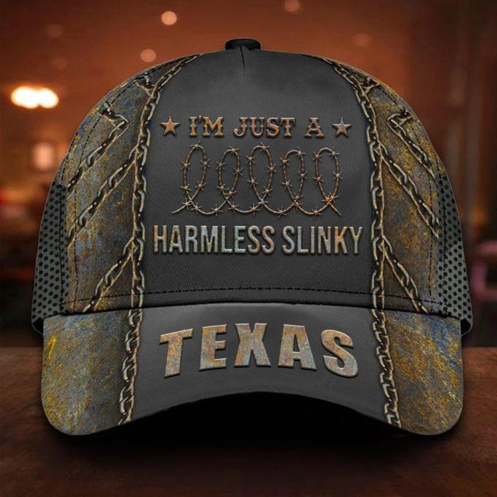 I'm Just A Harmless Slinky Texas Razor Wire Hat I Stand With Texas Hat - Lilybirchmarket
