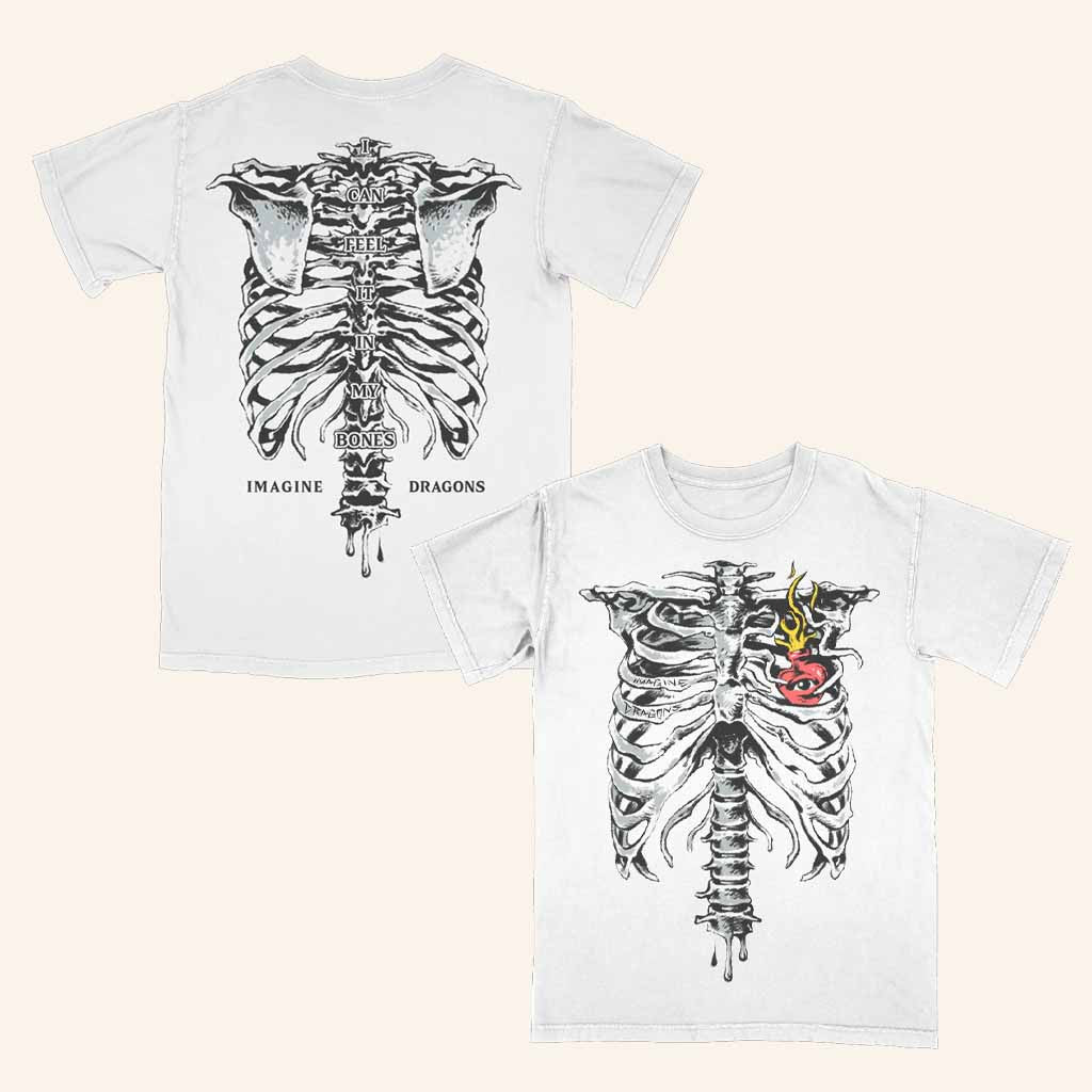 Imagine Dragons Merch I Can Feel It In My Bones Skeleton T-Shirt Gifts For Fans - Lily Birch Market