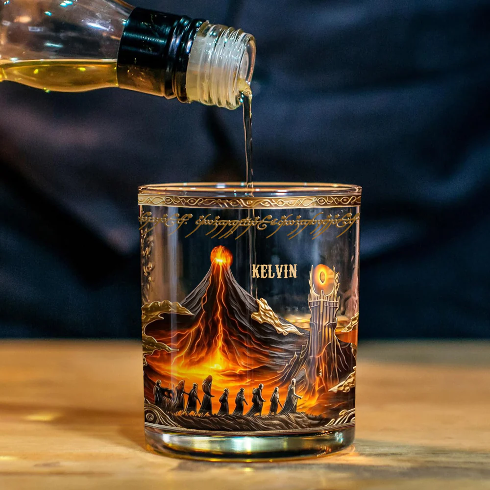 The One Glass to Rule Them All Whiskey Glass, Custom Name The Dark Lord Whiskey Glass