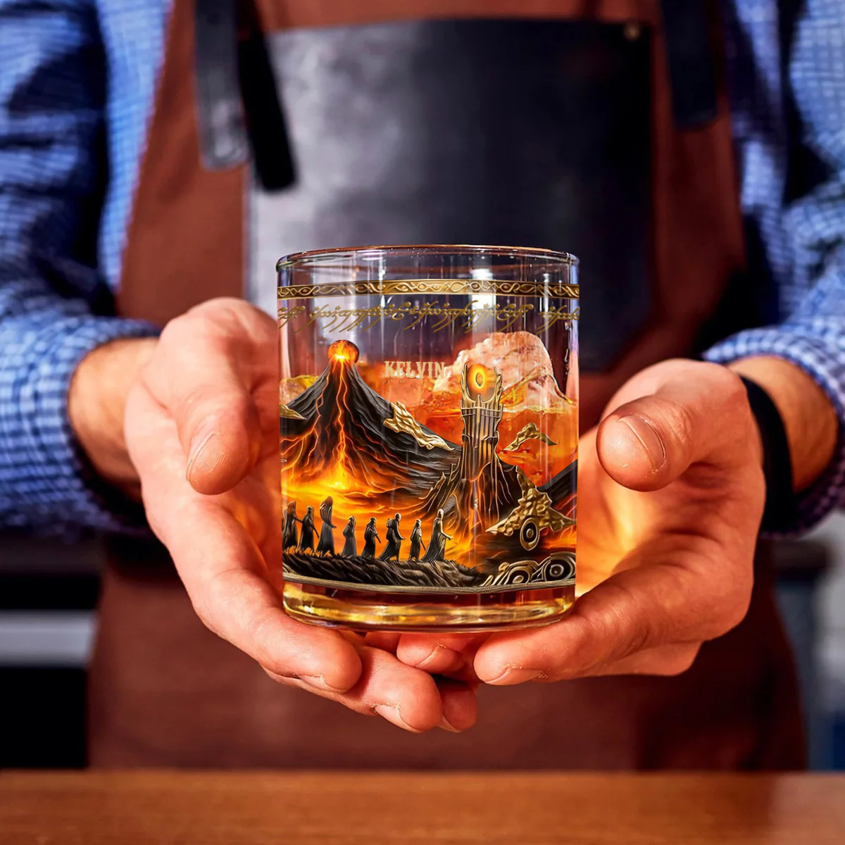 The One Glass to Rule Them All Whiskey Glass, Custom Name The Dark Lord Whiskey Glass