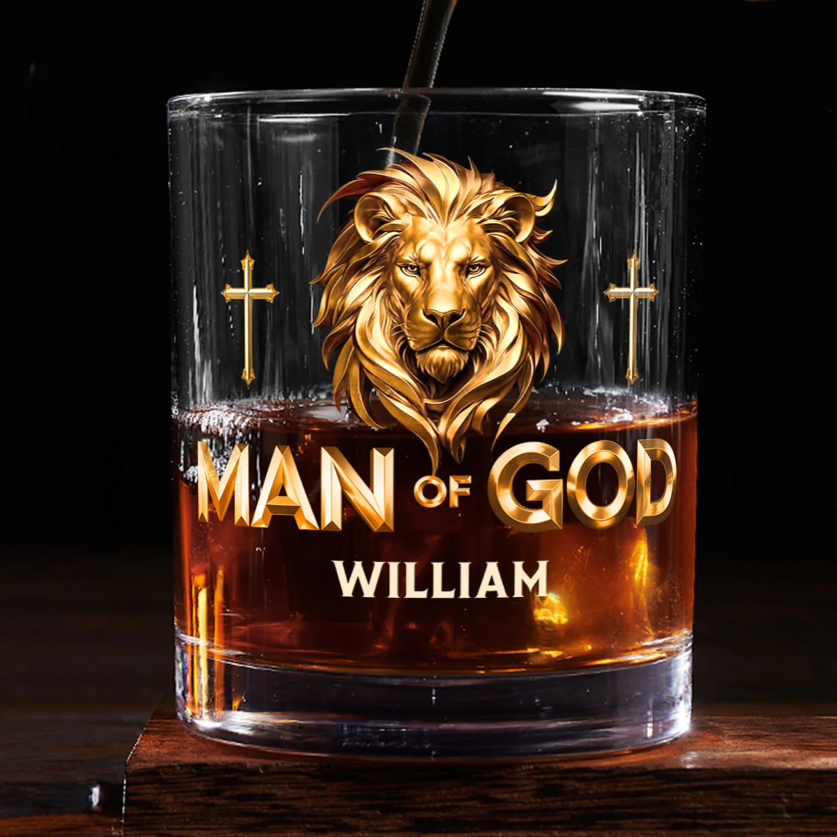 Man Of God Custom Whiskey Glass, Personalized Whiskey Glasses, Gifts For Bourbon Lovers