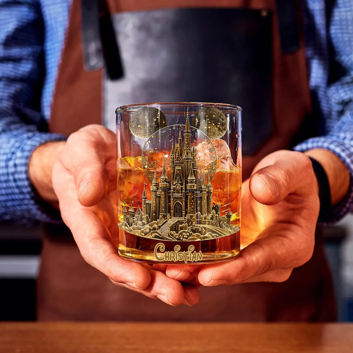 Fairy Tale Castle Custom Whiskey Glasses, Gift For Whiskey Lover, Magic Theme Custom Rocks Glasses