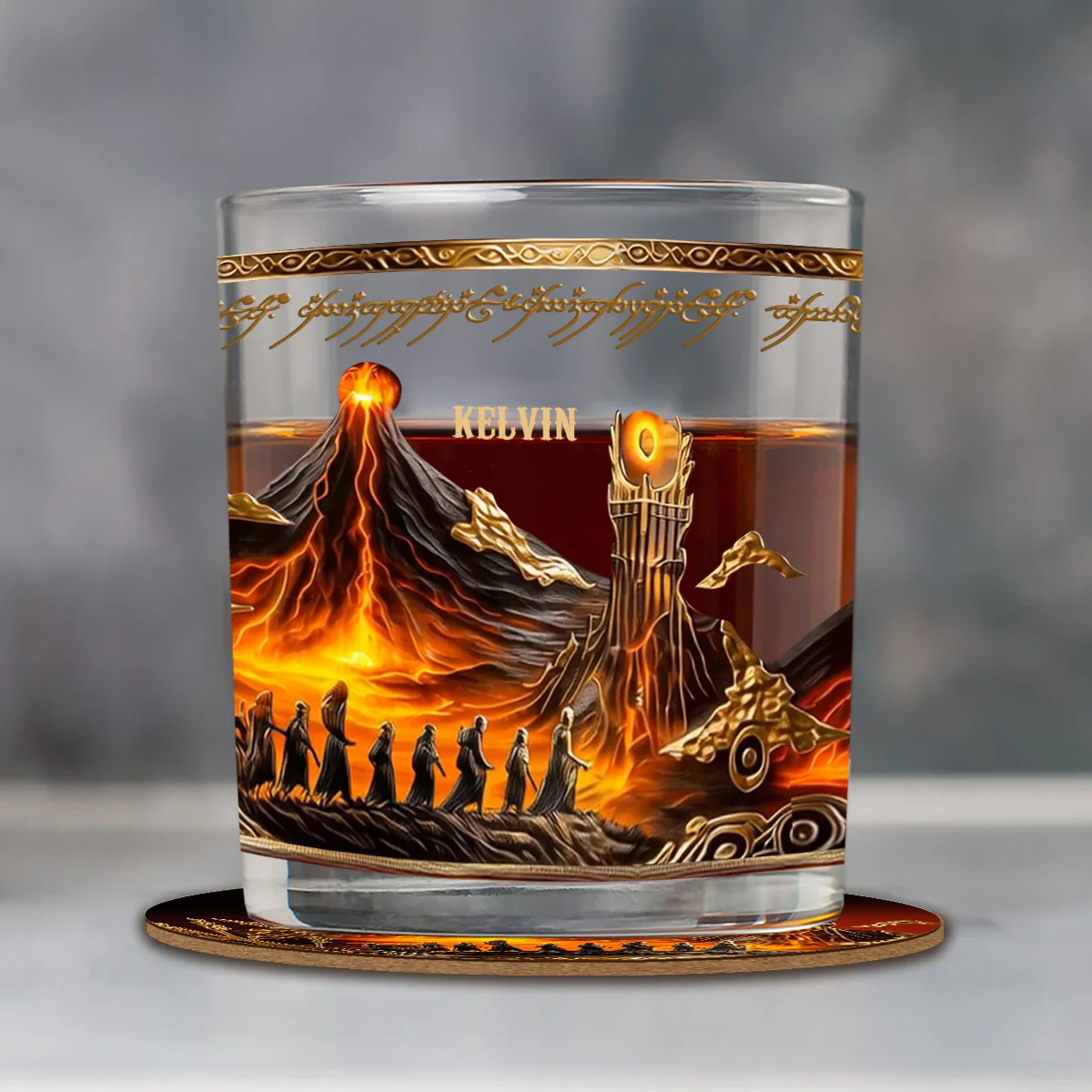 The One Glass to Rule Them All Whiskey Glass, Custom Name The Dark Lord Whiskey Glass