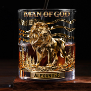 Man Of God Custom Whiskey Glass, Personalized Whiskey Glasses, Gifts For Bourbon Drinkers