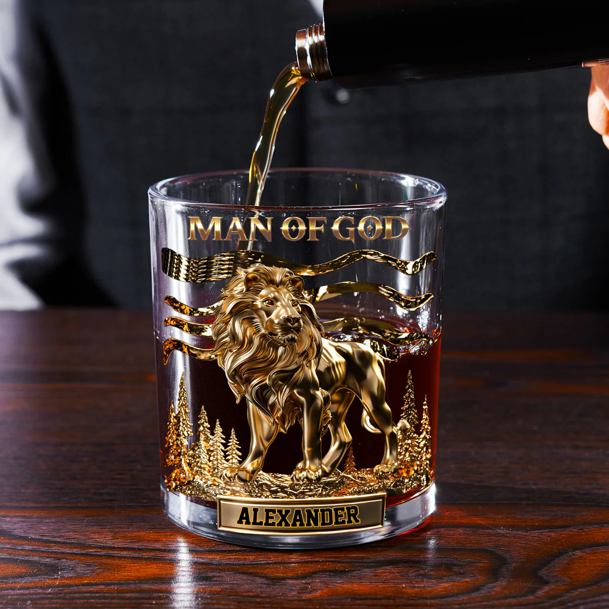 Man Of God Custom Whiskey Glass, Personalized Whiskey Glasses, Gifts For Bourbon Drinkers