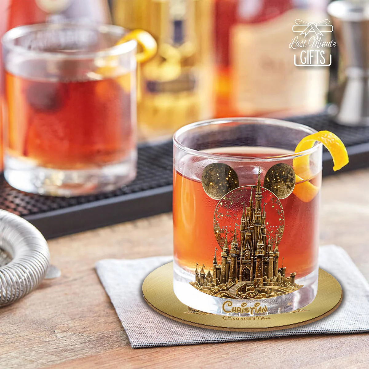 Fairy Tale Castle Custom Whiskey Glasses, Gift For Whiskey Lover, Magic Theme Custom Rocks Glasses
