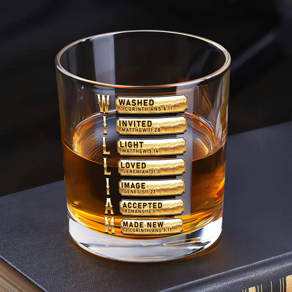 Man Of God Custom Whiskey Glass, Personalized Whiskey Glasses, Gift For Whiskey Lover