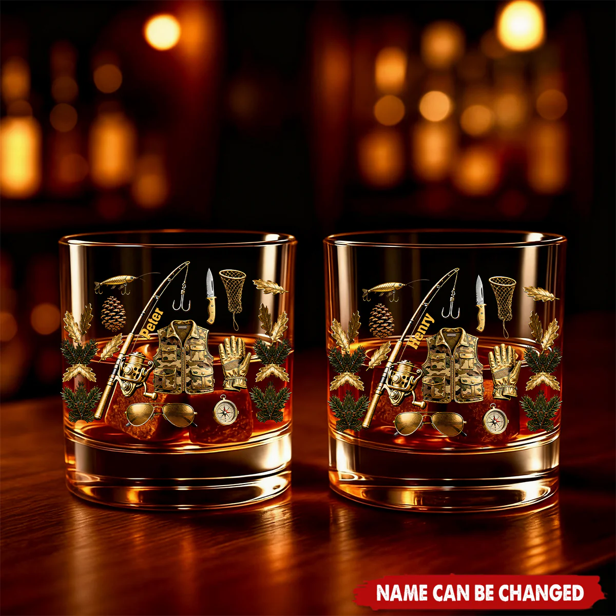 Personalized Fishing For Life Whiskey Glass, Luxury Whiskey Glass, Gifts For Fishing Lovers