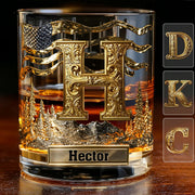 Alphabet Initial For Whiskey Lovers Personalized Whisky Whiskey Glass, Luxury Whiskey Glass