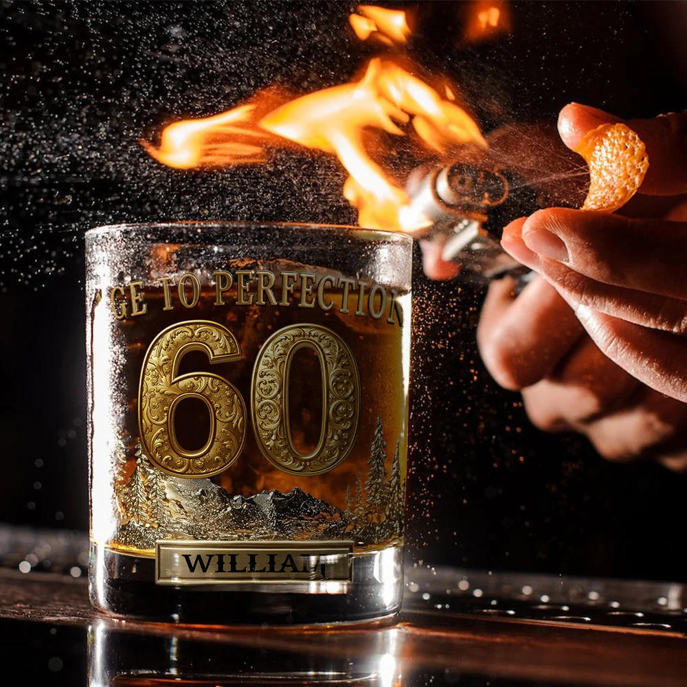 Age To Perfection Birthday Whiskey Glass, Luxury Whiskey Glass, Birthday Gift For Dad, Husband
