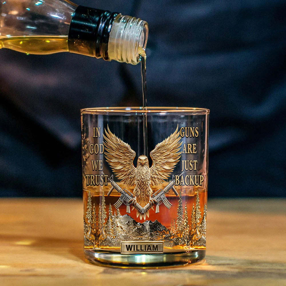 In God We Trust Crystal Whiskey Glasses, Christian Glass, Rocks Glass, Gift For Whiskey Lover