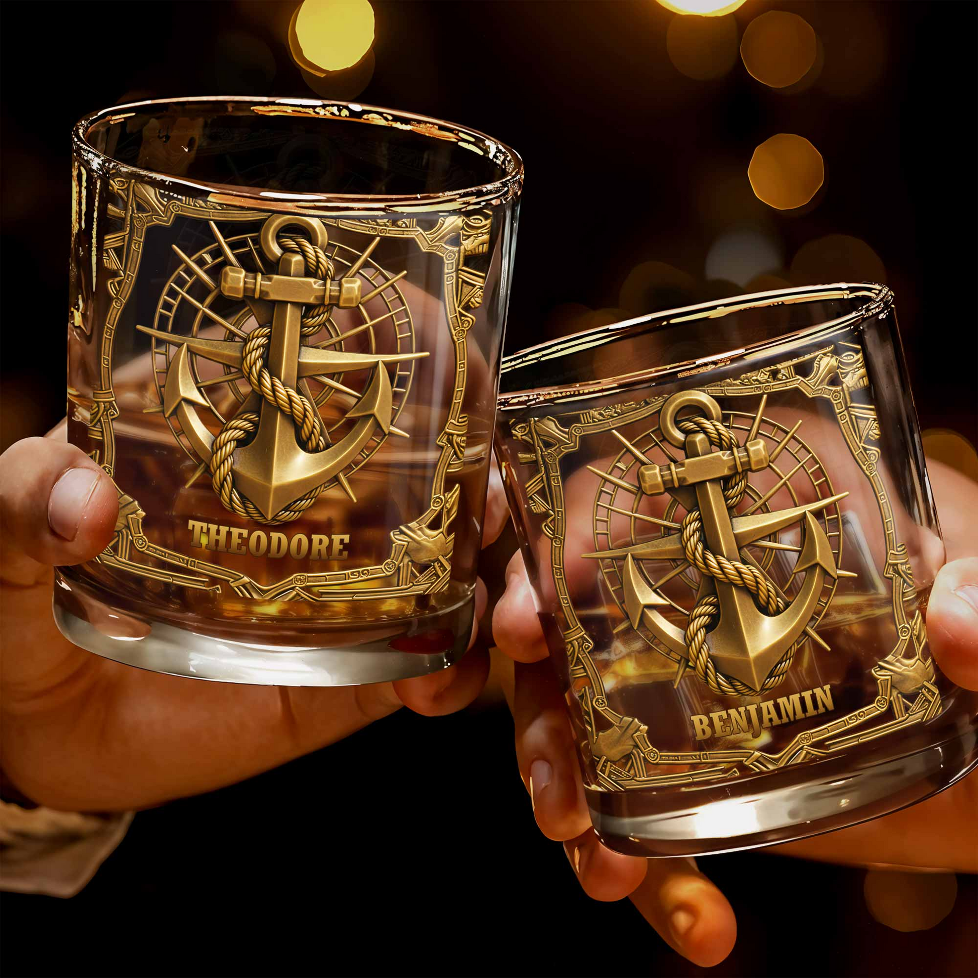 Sail the Seas of Life, Personalized Whiskey Glass, Gift for Sailor Whiskey Enthusiast Gifts