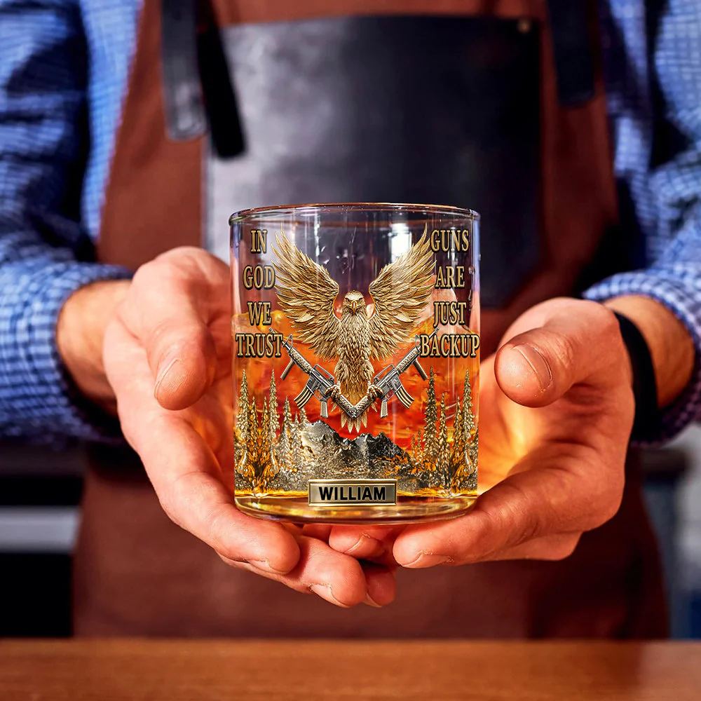 In God We Trust Crystal Whiskey Glasses, Christian Glass, Rocks Glass, Gift For Whiskey Lover