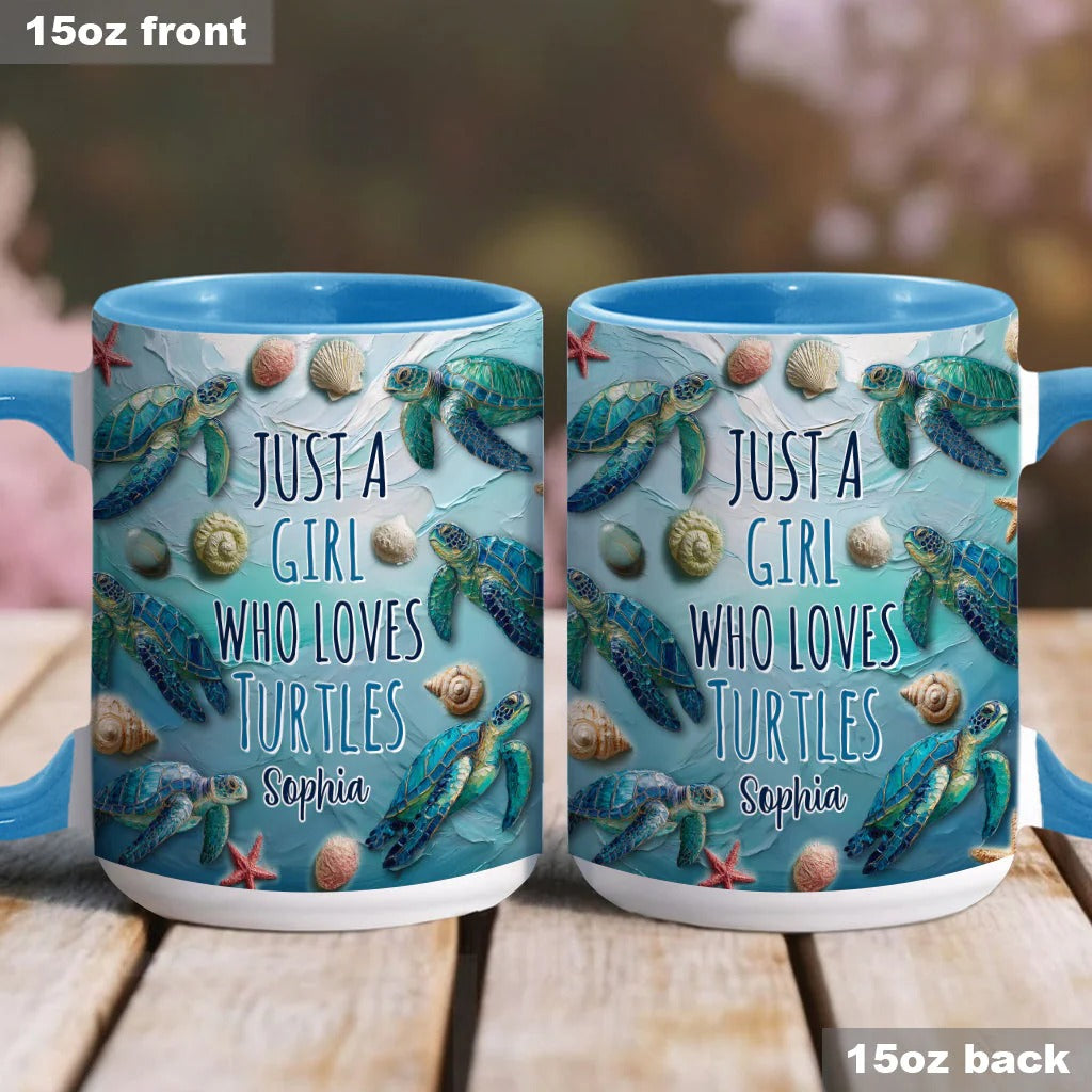Turtle Lovers, Personalized Turtle Accent Mug