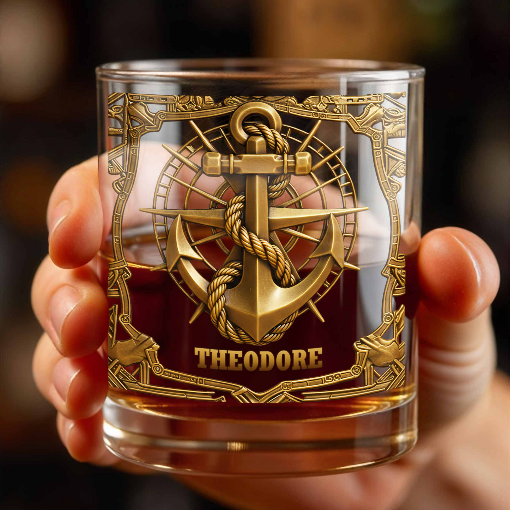 Sail the Seas of Life, Personalized Whiskey Glass, Gift for Sailor Whiskey Enthusiast Gifts
